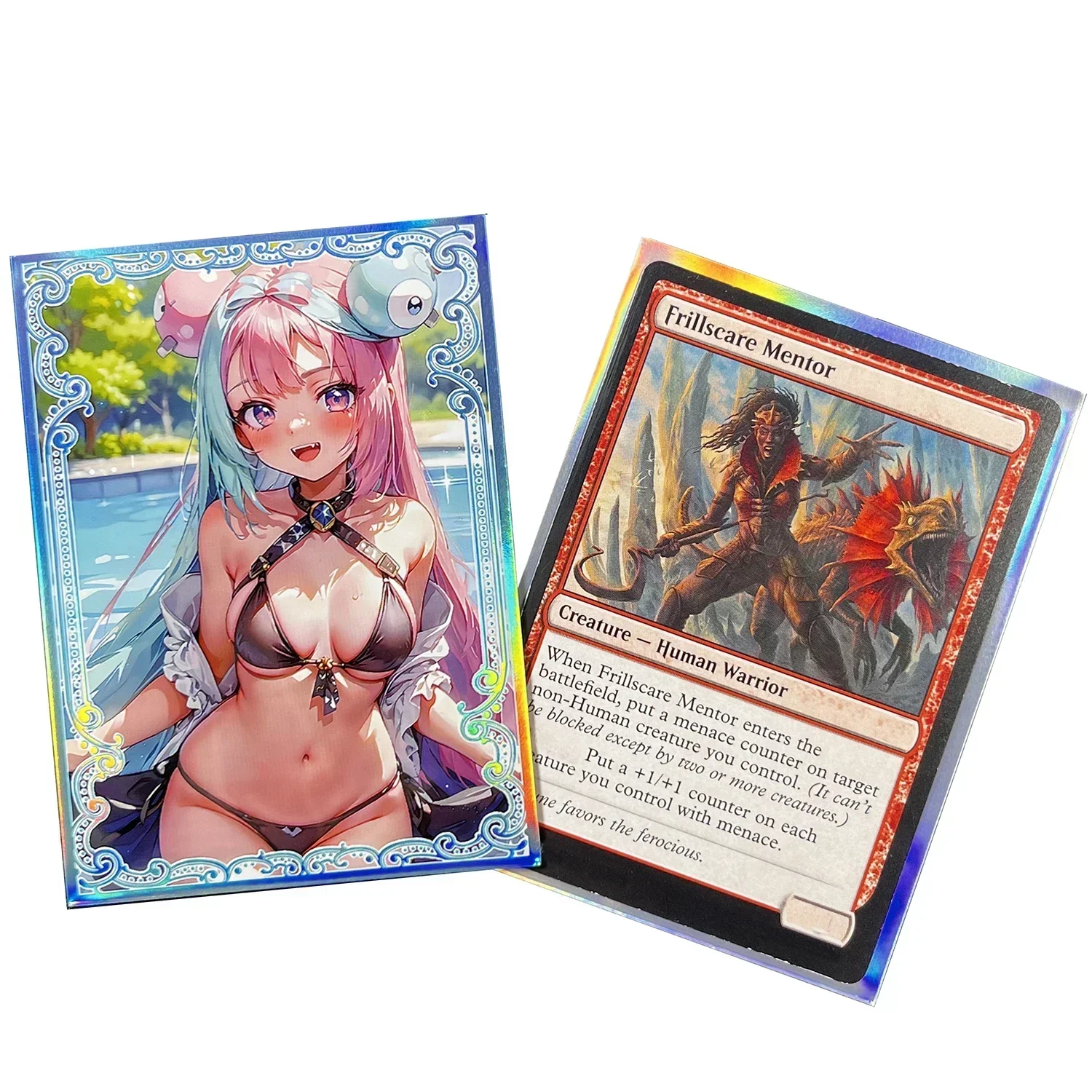 60pc/bag Cute Girl Standard Size Holographic Card Outer Foil Sleeves Protector PKM/MGT Trading Card Rainbow Laser Cover 67x92mm 4
