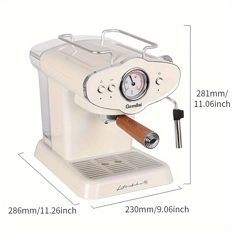 coffee maker machine Semi-automatic Espresso 15bar Retro Design  With Milk Frother design coffee frother 2