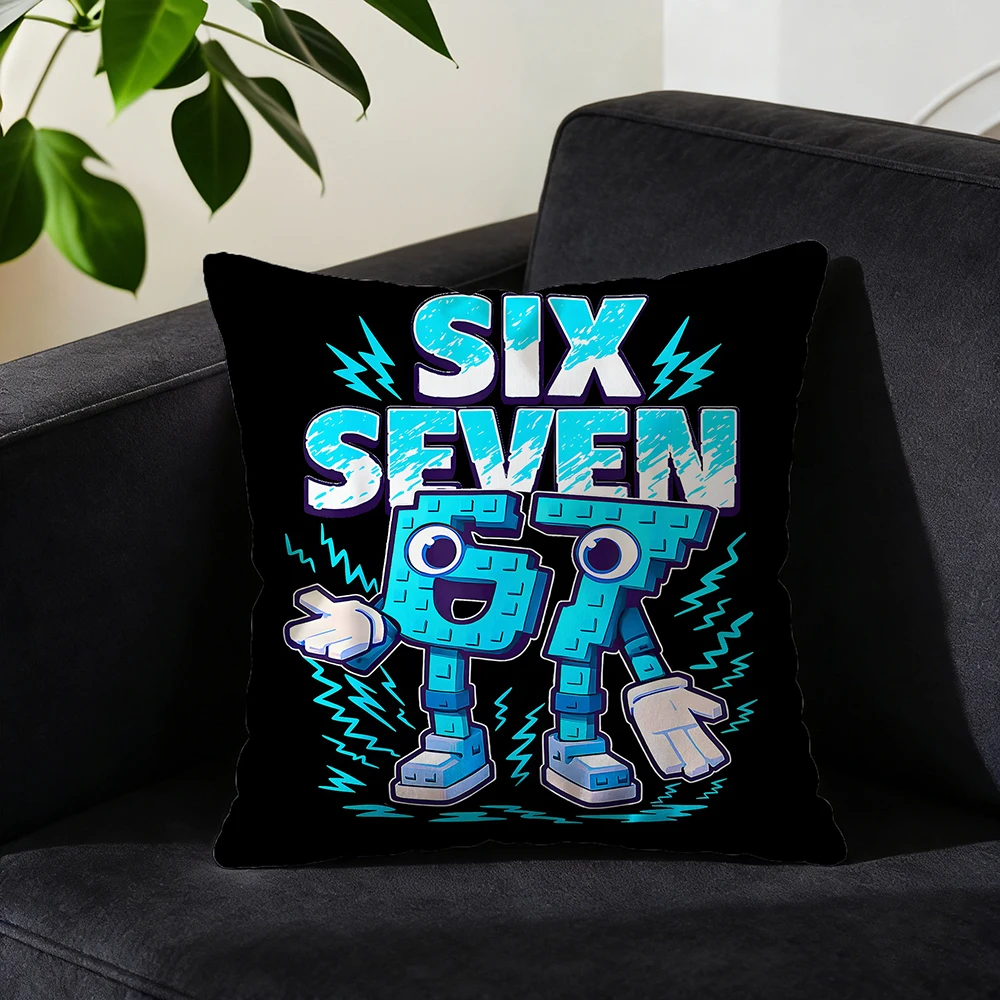 1 piece of trendy and cool number 67 robot pillowcase (pillow insert not included), street style creative print cushion, suitabl 3