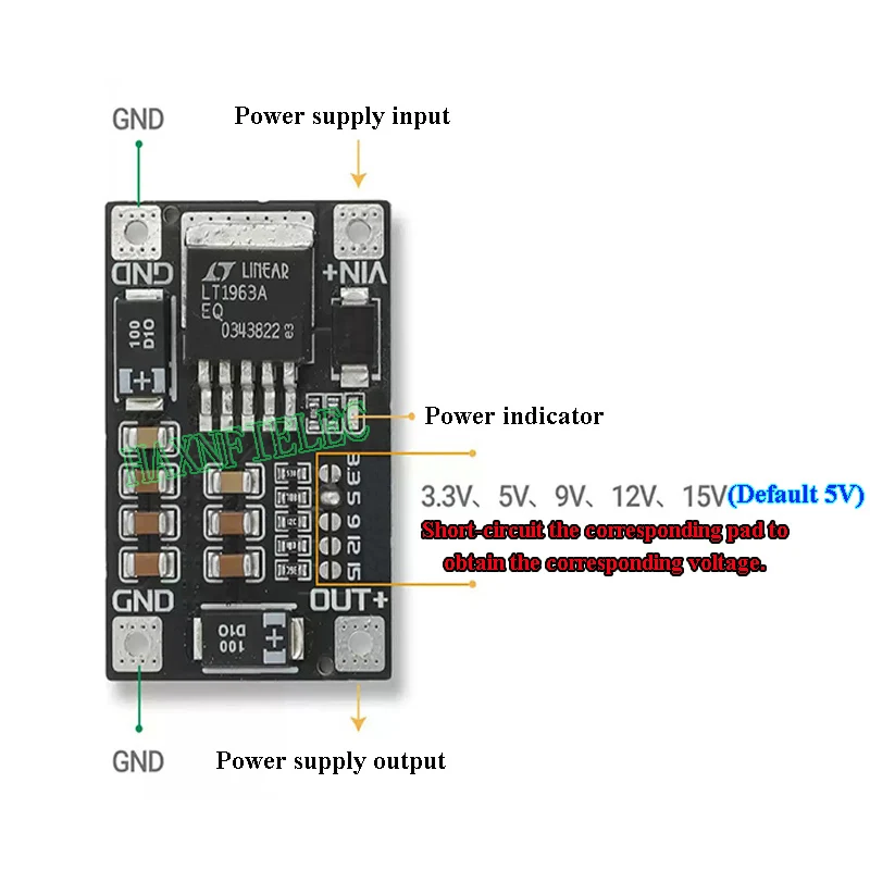 LT1963 1.5A DC 선형 조정 전원 공급 모듈 레귤레이터 LDO 보드 저드롭아웃 3.3V 5V 9V 12V 15V 출력