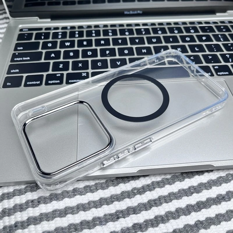 Magnetic Transparent Shockproof Phone Case with Protective Bumper