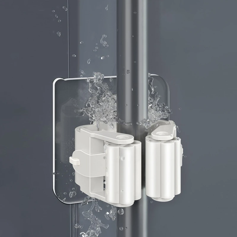 Description Picture 6 of itemMop Broom Storage Hook Wall Mounted Punch-free Mop Holder Clip Multipurpose Storage Rack Traceless Hooks Waterproof Broom Hanger