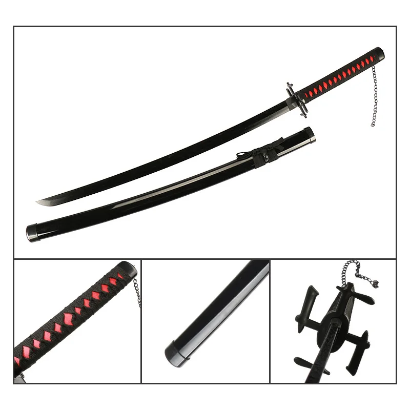 80cm Anime Bleach Katana Swords Kurosaki Ichigo Ninja Blade Cosplay Prop Wooden Anime Katana  Zangetsu Decorative 3