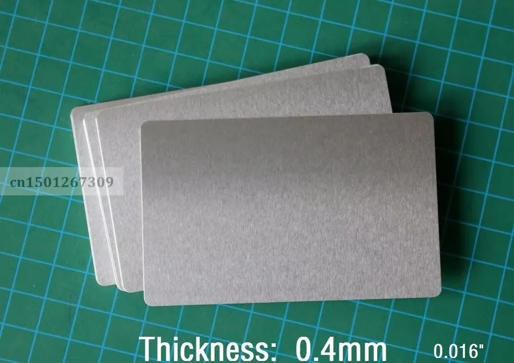 Business Cards Thickness 0.4mm Glossy Silver Metal Aluminum Blank For Laser Engraving 10/20/50-You Choose Quantity business cards