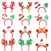 New Pet Cartoon Christmas Head Button Hair Band Party Gift Reindeer Antlers Snowman Sprung Headband Cat Dog Christmas Decoration 6