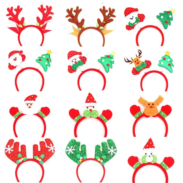 New Pet Cartoon Christmas Head Button Hair Band Party Gift Reindeer Antlers Snowman Sprung Headband Cat Dog Christmas Decoration 6