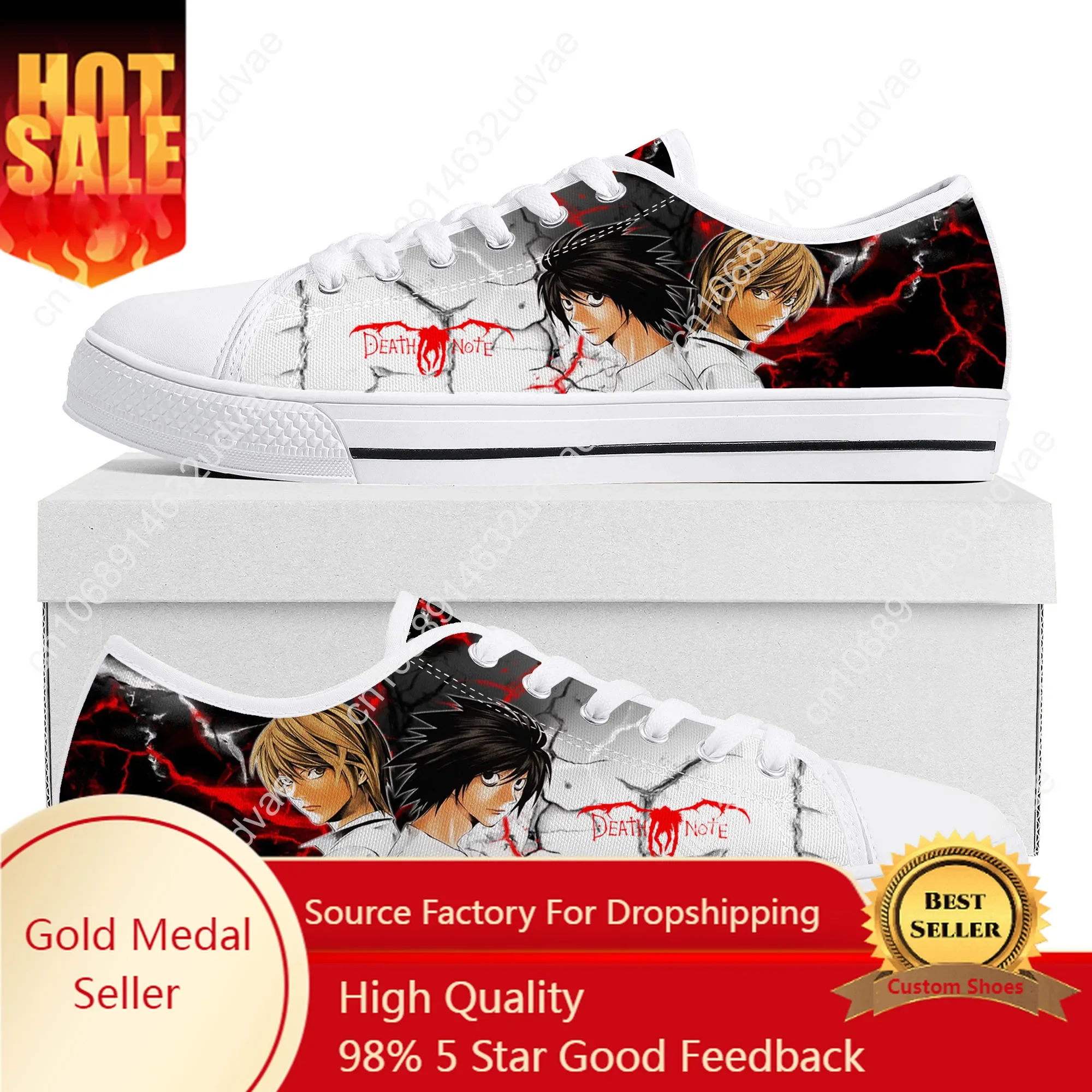 

Cartoon Death Note Yagami Lawliet L Low Top Sneakers Mens Womens Teenager Canvas Sneaker High Quality Couple Shoes Custom Shoe