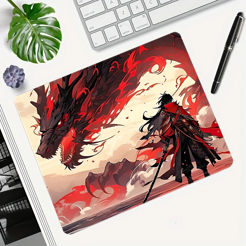 드래곤 워리어 초대형 게임 테이블 매트, 미끄럼 방지 고무 바닥, 게임, 사무실 및 학습용으로 적합.