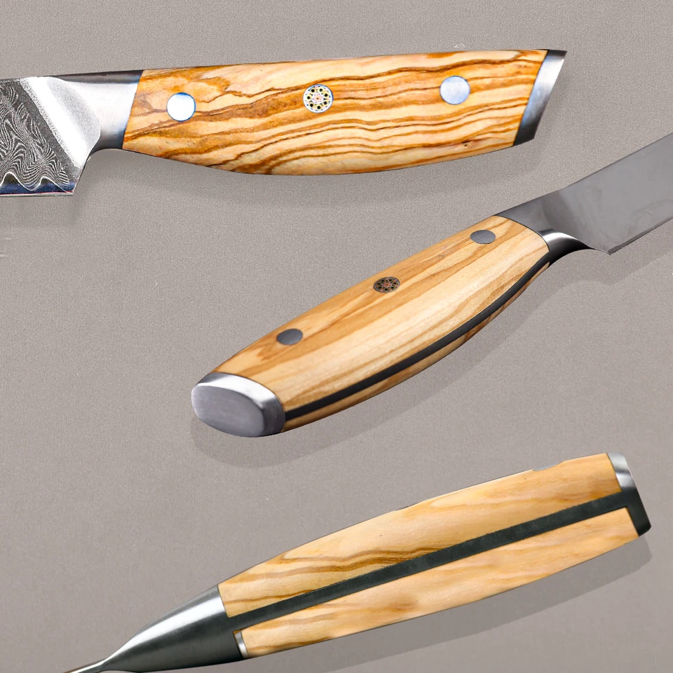 ダマスカス鋼ステーキナイフセット、ウエスタン食器、ロティリティ