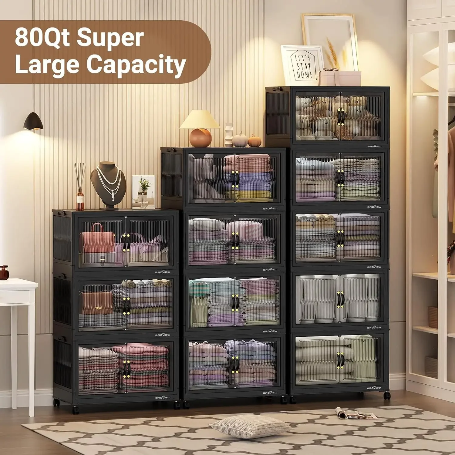 Collapsible storage bin folded flat – compact storage