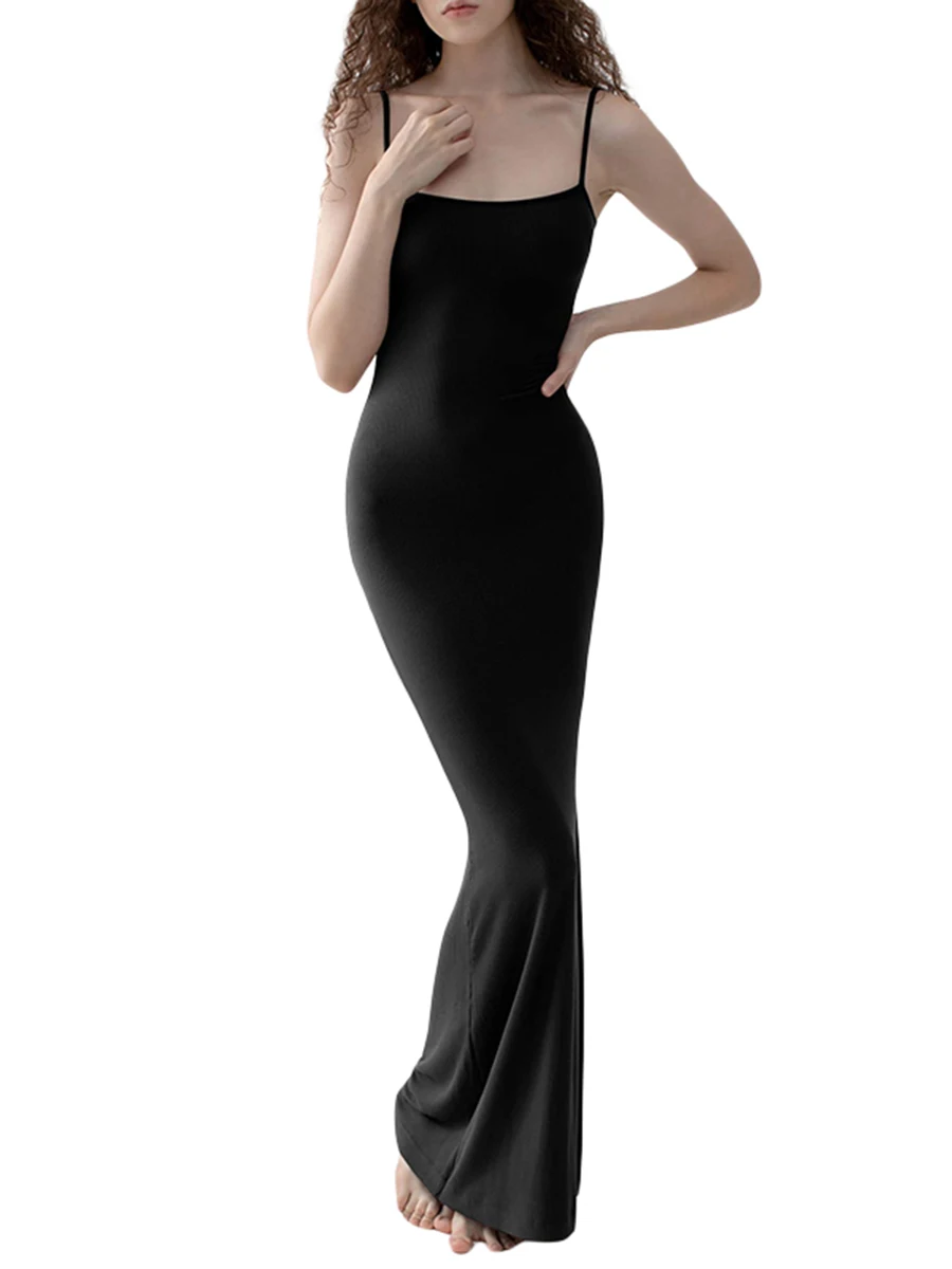 

Women s Backless Y2K Open Back Solid Long Sleeve Bodycon Dress Vintage Cut Out Fishtail Hem Long Dress