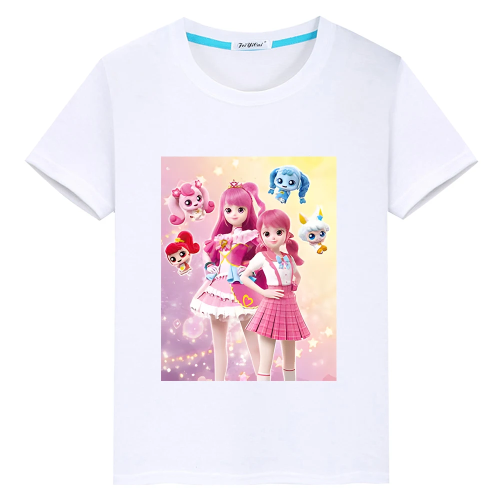 

티니핑 boy clothes Summer anime Tees 100%Cotton Cute T-shirt y2k one piece Casual Print Tini ping Short Tops kids clothes girls