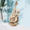 3D Butterfly Cello Puzzles Toys Building Blocks Kits Mechanical Music Box for Child Girls Adult Gift DIY Wood Assemble Model Set 3