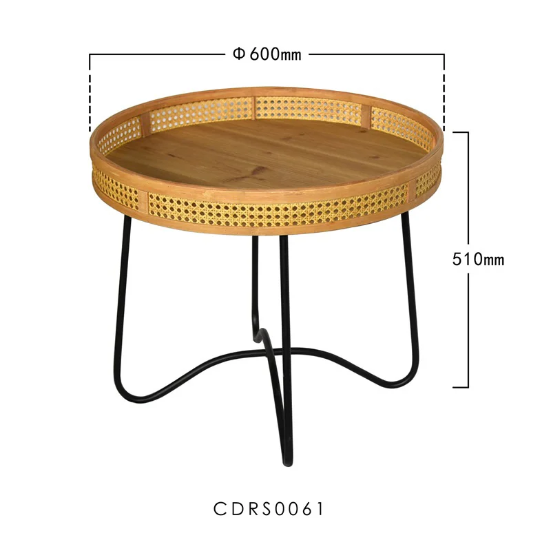 Table basse rotin et plateau verre SUMBA