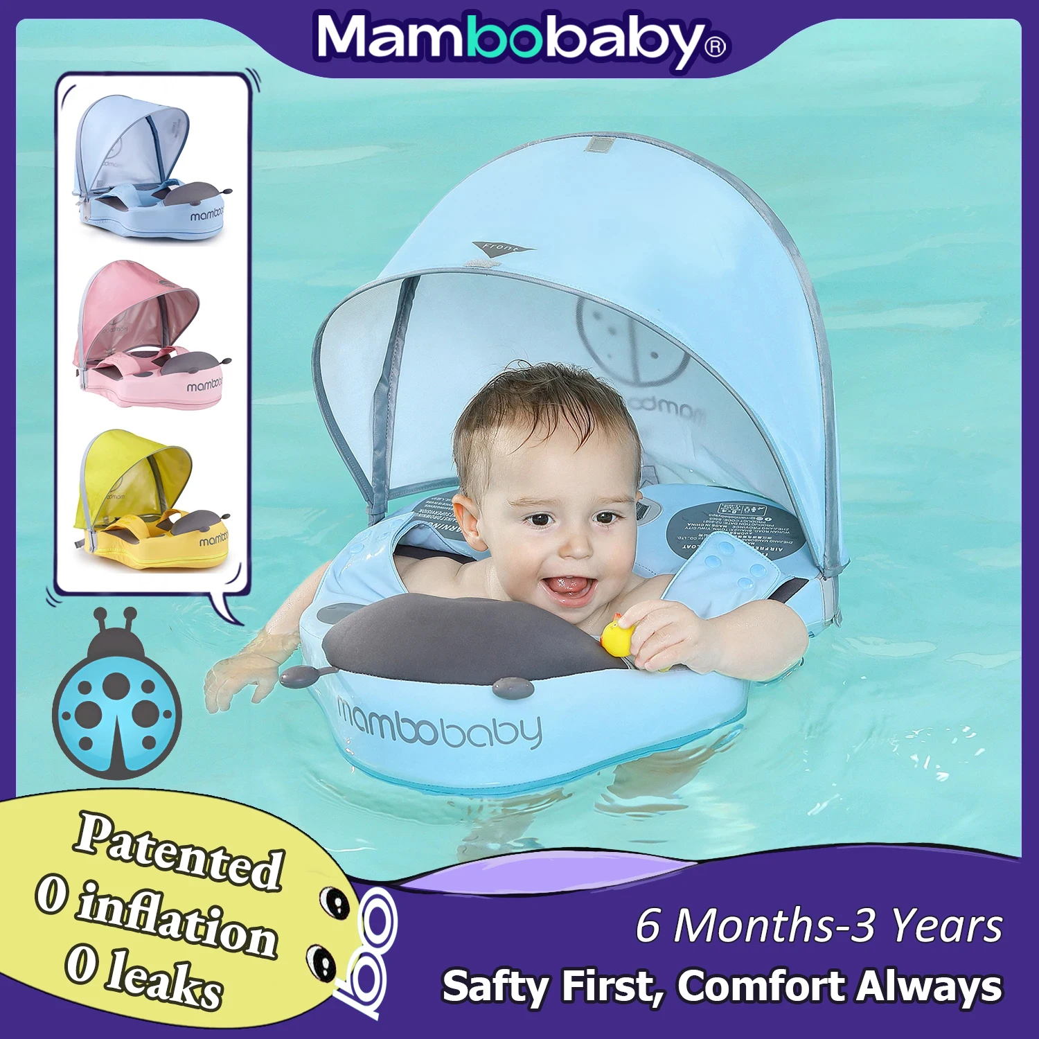 Mambo Baby Float Swim Trainer Float 3-6 Months Swim Method Add Bed