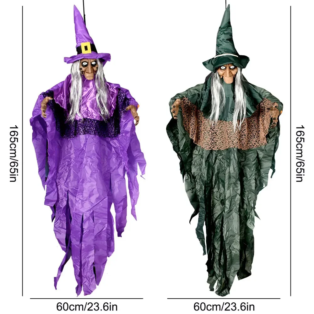 Hanging Animated Talking Witch with Light-up Eyes for Halloween Haunted House Party Prop D&eacute;cor Halloween Outdoor Yard Decoration