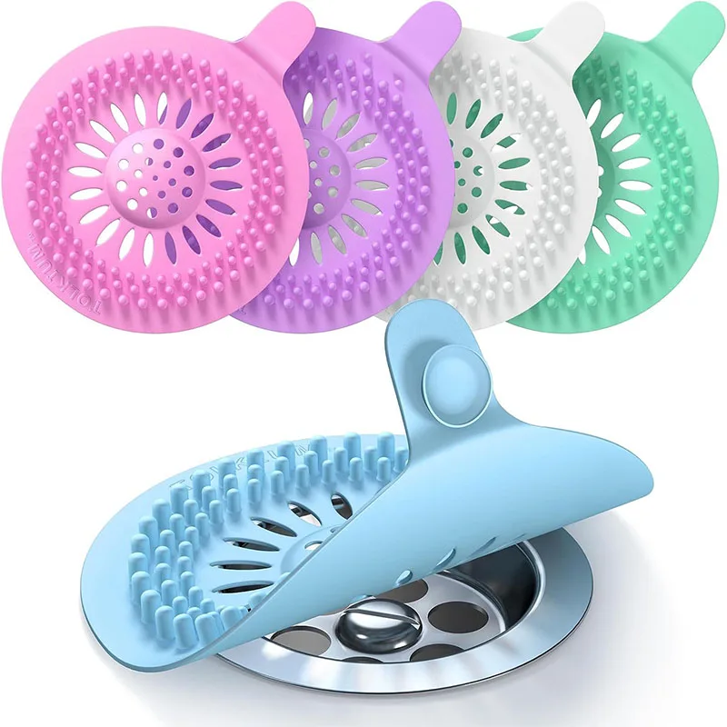 Drain Hair Catcher Silicone Shower Drain Cover Hair Catcher for Bath Sink Bathtub Shower Filter Drain Cover Drain Hair Catcher