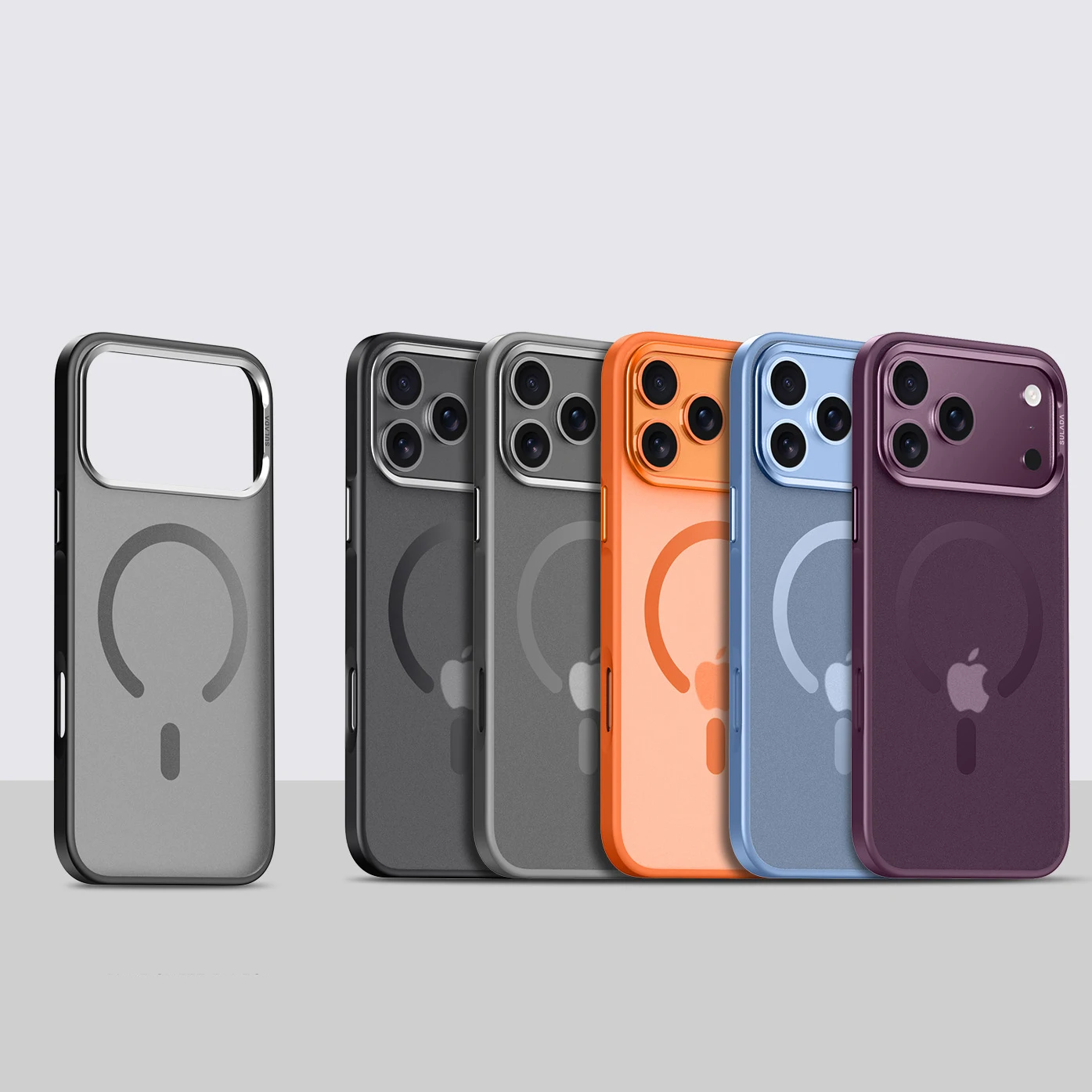 Luxury Alloy Lens Frame Matte MagSafe Translucent Hybrid Magnetic Shockproof Hard Cover