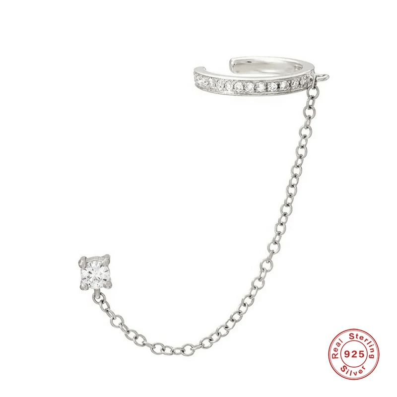 серебряные серьги-клипсы с цир