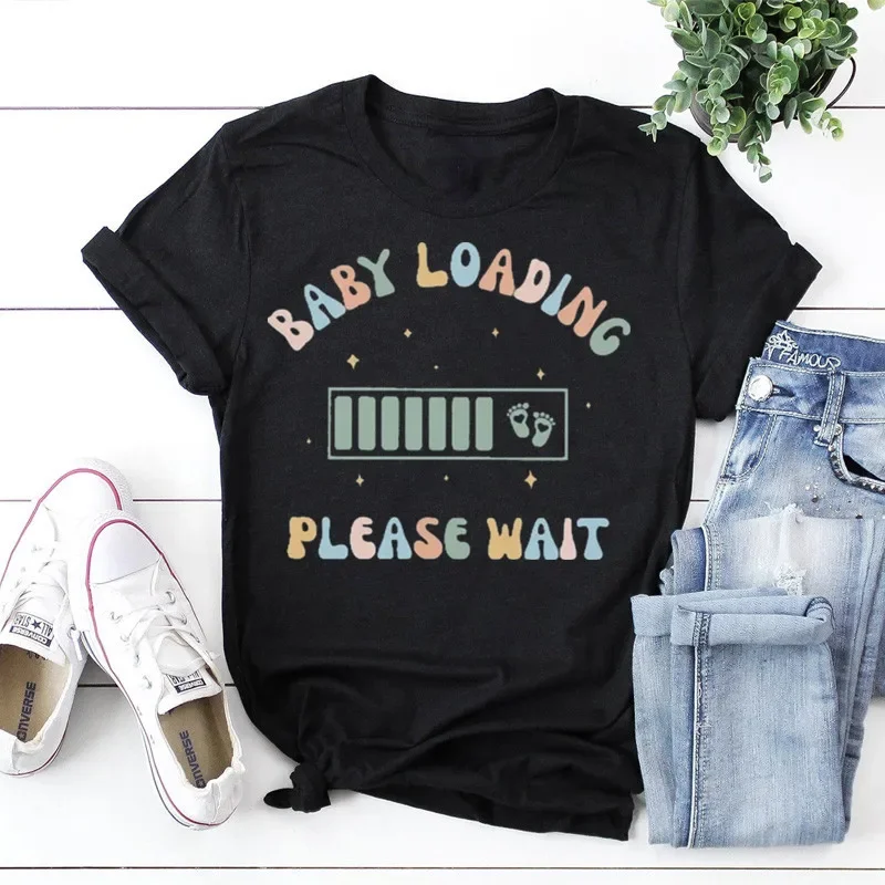 

Baby Loading Please Wait Shirt for New Mom Pregnancy Announcement Gift for Her Cute Baby Announcement Shirt 100% cctton goth y2k