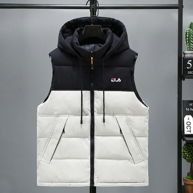 

Men's Jacket Winter Warm Coats for Men Thickened Stand Collar Down Vest Jackets Puffer Vest Sleeveless Zipper Coat