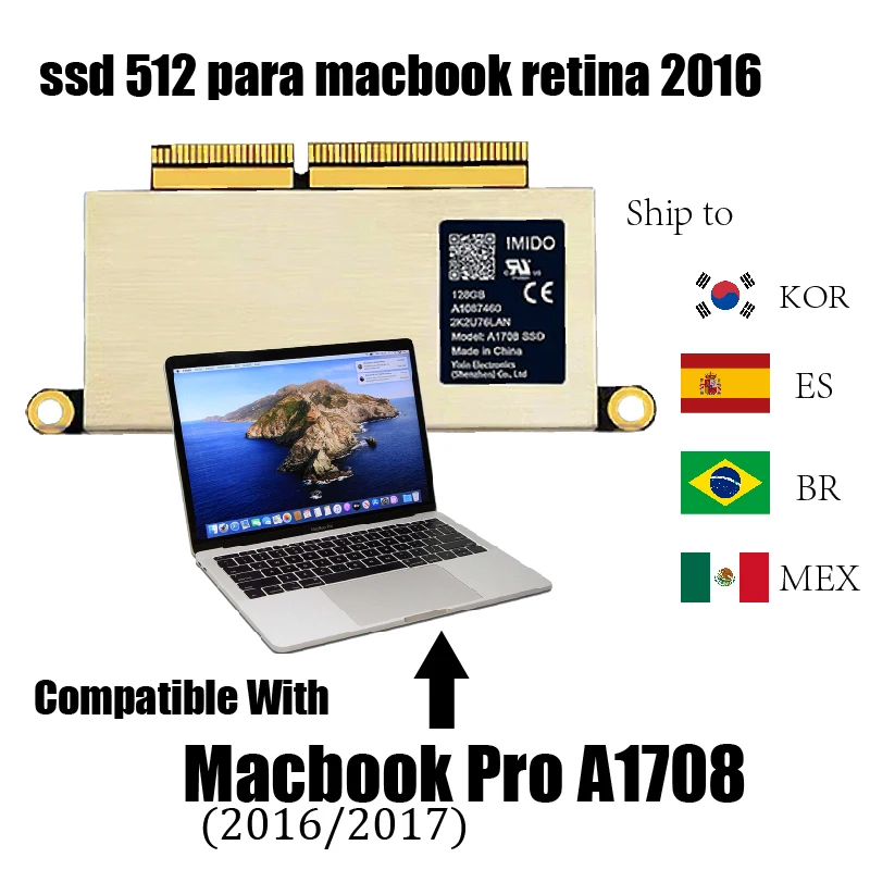 Macbook Disco SSD 1tb Para Laptop Compatible With A1708 Model