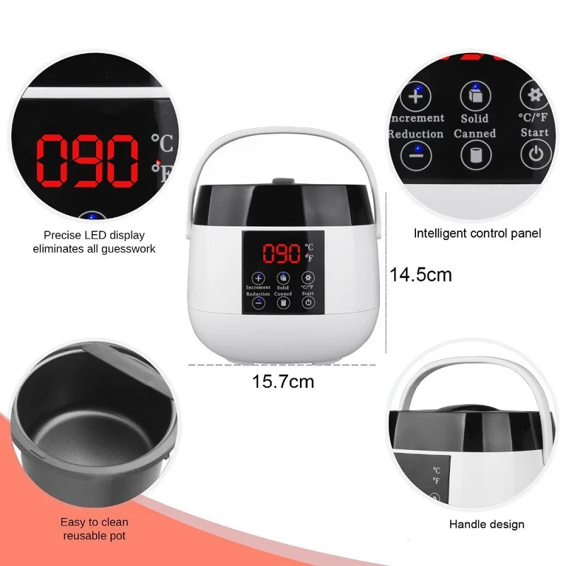 Wax Heater Machine Paraffin Warmer Wax Beans With LED Display Screen For Depilation Body Depilatory Hair Removal Spa Bikini