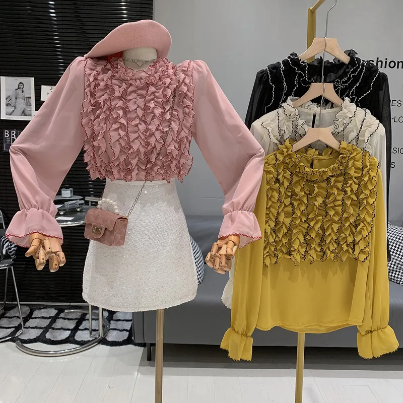 

2024 Spring New Design Super fairy loose fitting slimming versatile fashionable shirt top for women