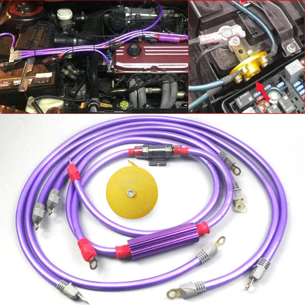 Voltage Stabilizer Purple Grounding Cable 15ga Alternator Cable With