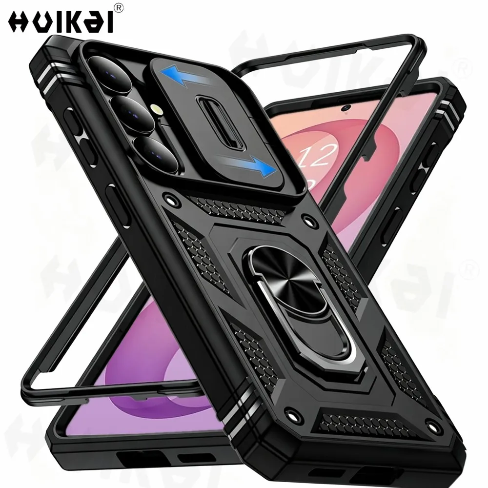Advanced Rugged Kickstand Phone Case with Camera Slide Lens Protection