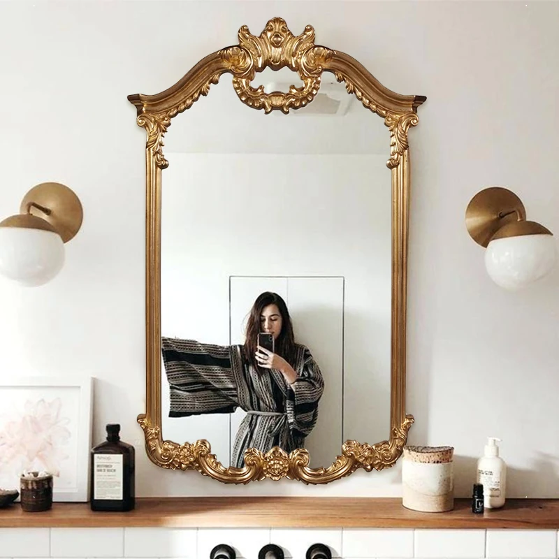 

Bedroom Aesthetic Mirrors Wall Decor Girls Gold Luxury Salon Large Wall Mirror Shower Nordic Wandspiegel Apartment DecorationTY