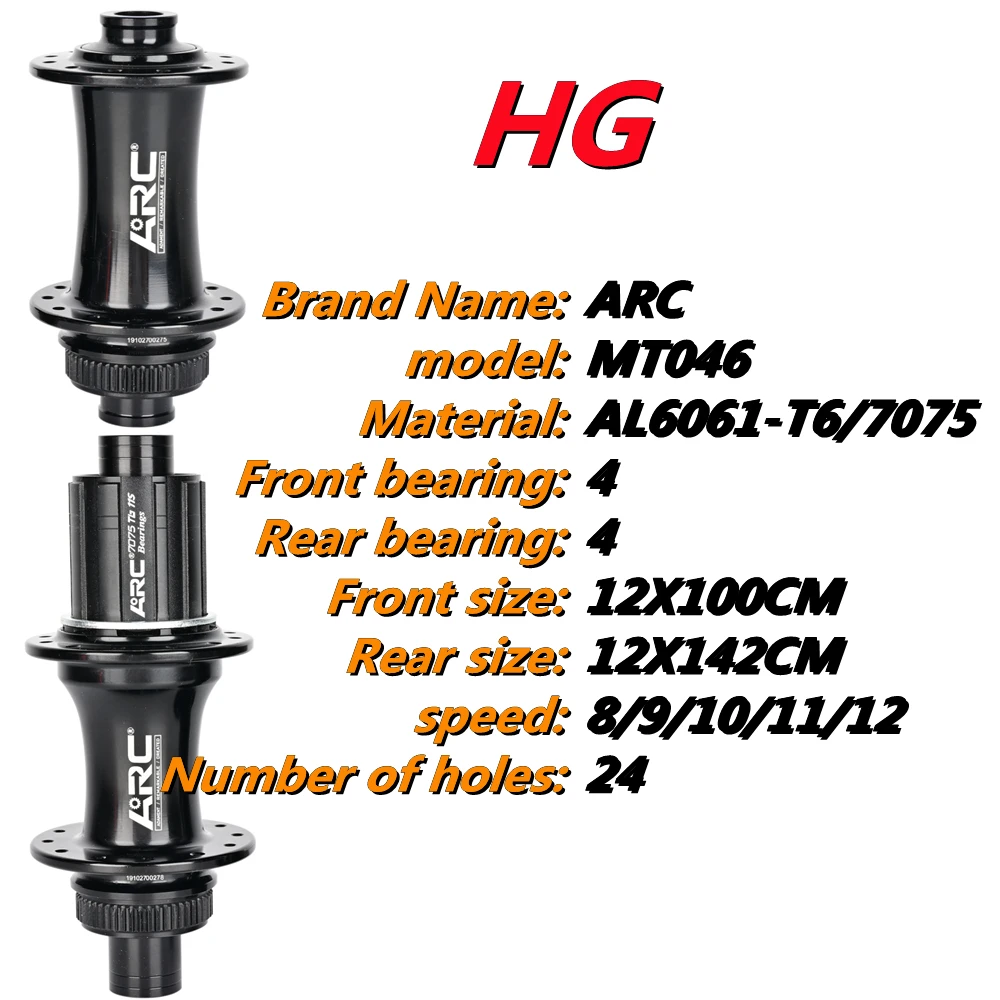 RoadBicycleHubARCMT046FrontRear24HolesBikeHubDisc4Sealed