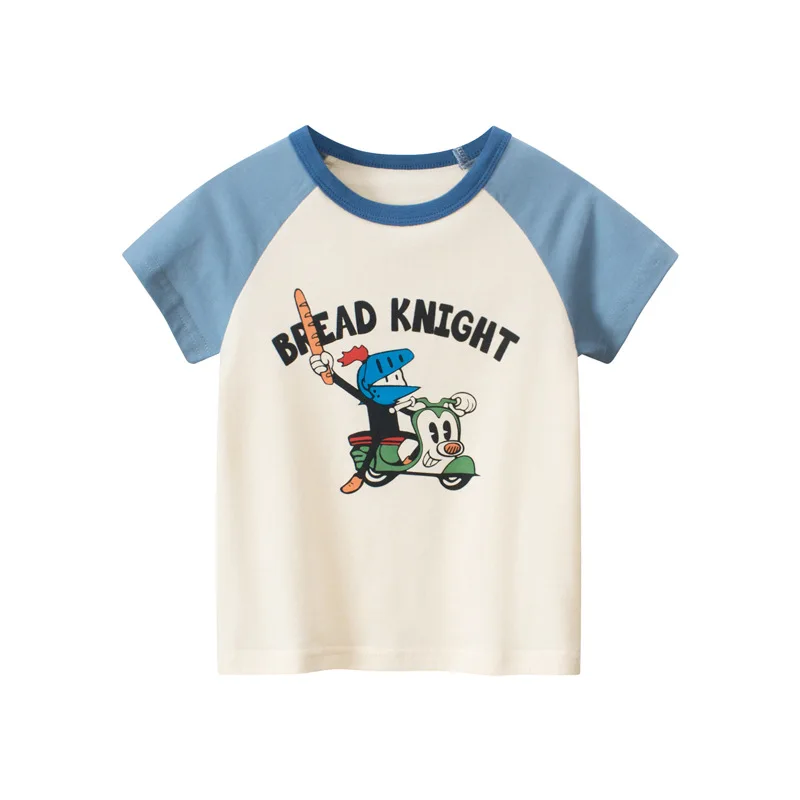

ALISHINRTEY 2023 New Summer T Shirt Cotton Short Sleeve Cartoon Animals T-shirts Kids Tee Tops Boys Children Clothes