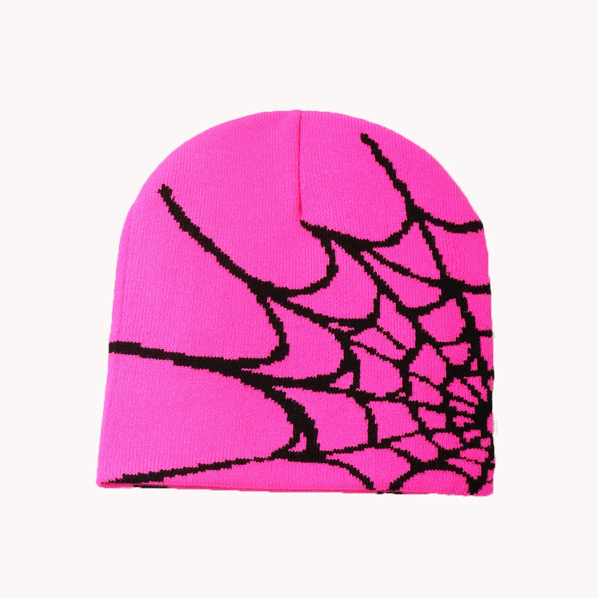 Fashion Knitting Spider Web Design Hat for Men Women Pullover Pile Cap Y2k Goth Warm Beanie Hats New Hip-hop Street Cap