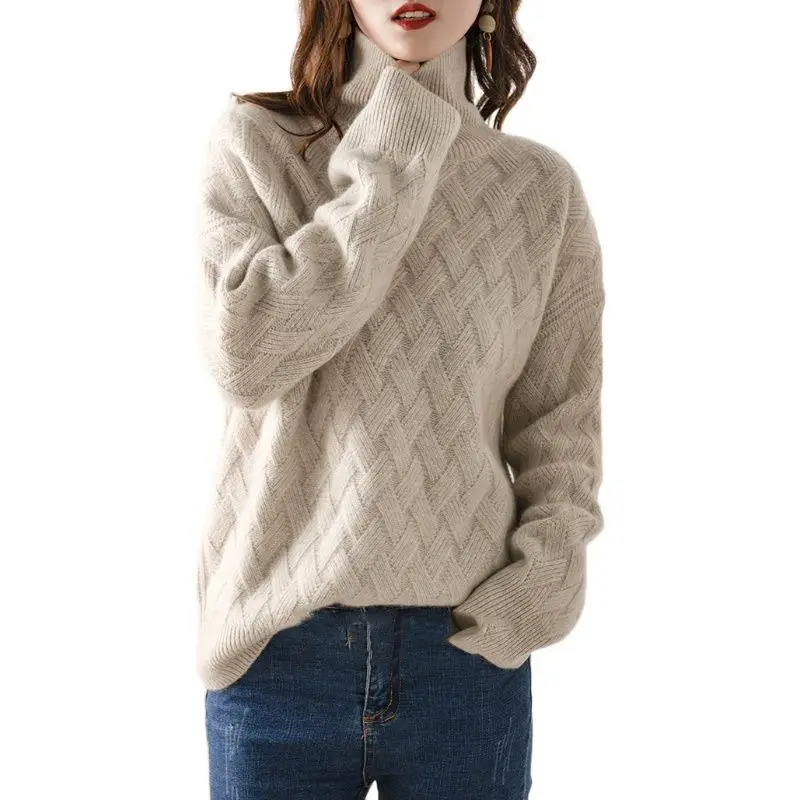 2024 New Women Loose Sweater Winter Casual Chic Cashmere Oversize Thick Sweater Pullovers Pullover Female Long Sleeve S-3XL 5