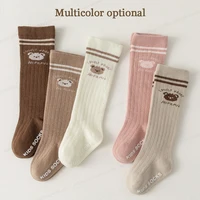 Spring Autumn Kids Knee High Socks Baby Girls Boys Bow Long Soft Cotton Warm Stockings Children Hollow Out Socken for 0-5 Years 4