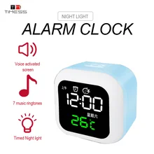 TIMESS Kids Alarm Clock Cute Digital Alarm Clock Kids Bedside Clock Kids Sleep Trainer Wake Up Night Light Electronics