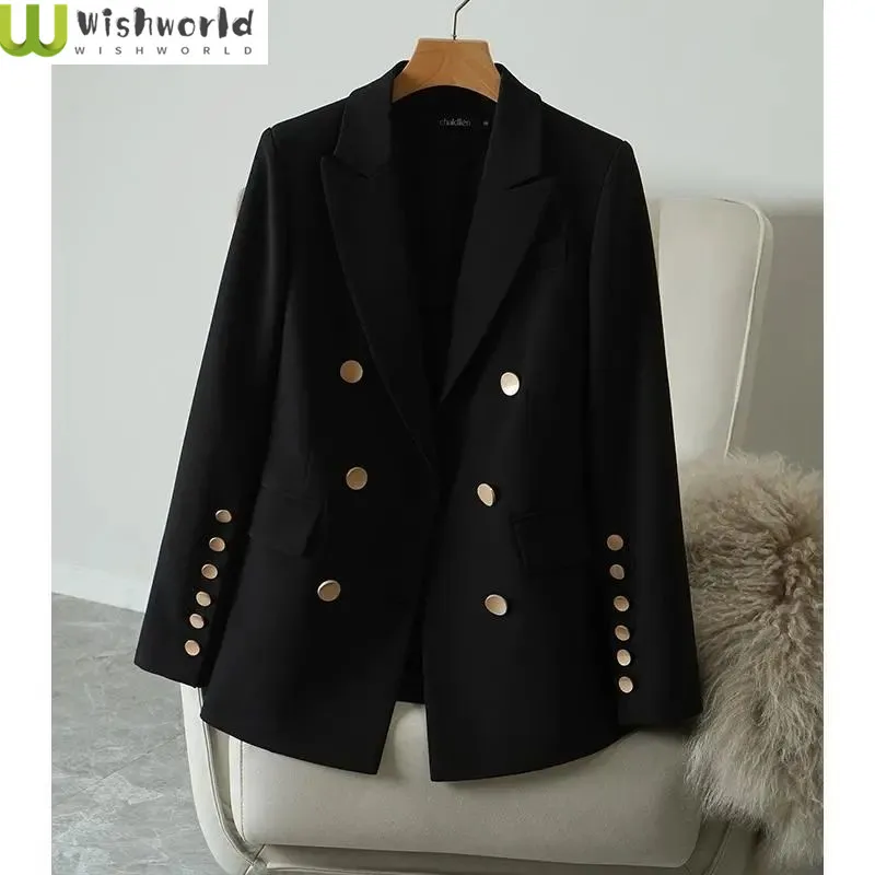 

Single Jackets 2022 Latest Spring and Autumn Korean British Style Casual Fashion Double Breasted Elegant Women's Coat