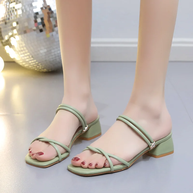 

2022 Fashion Women's Shoes Open Toe PVC Sheer Heel Wedge Heel Pumps Sandals Cross Strap Heels