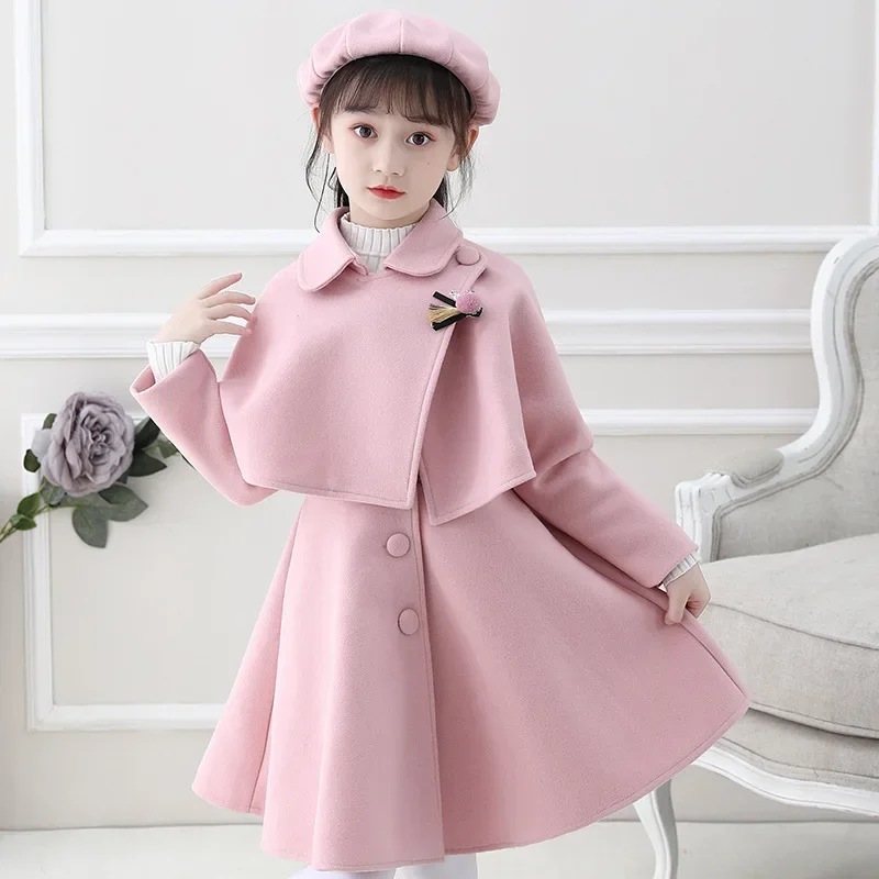 

Princess Girls Clothes Sets Autumn Winter Children Girls Elegant Wool Coat and Dress 3pcs Clothes Suit Toddler Kids Girl Outfits