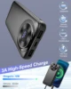Portable Charger 10000mAh, Power Bank High-Speed Charging with Built in Cable 5V/3A Slim Battery Pack, USB-C in&Out Powerbank. 1