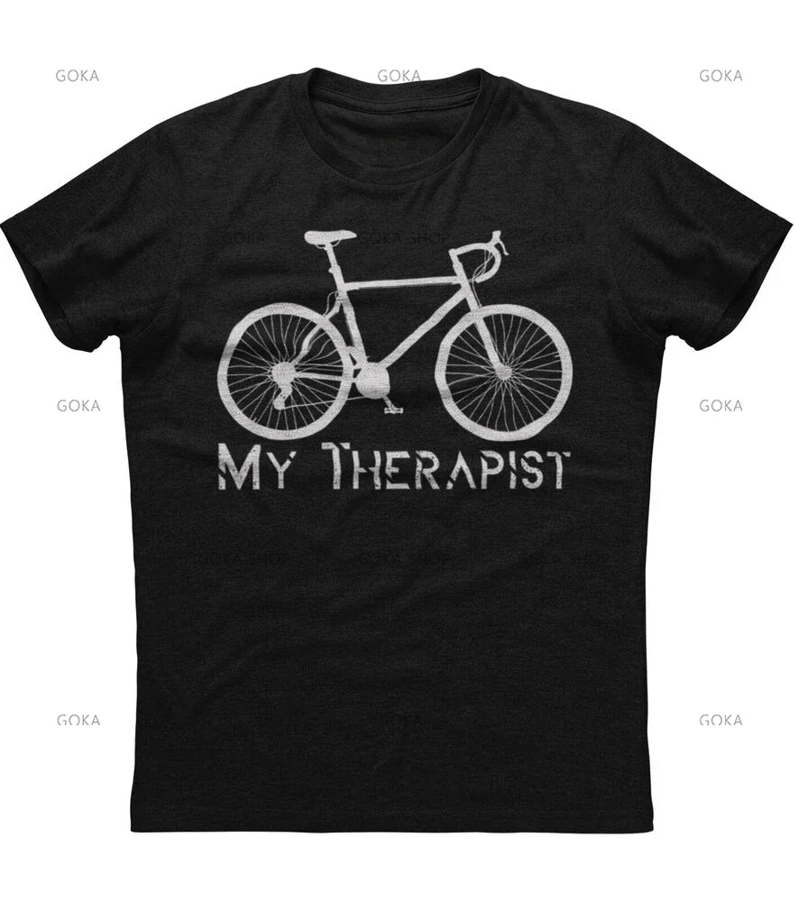 thumbnail image 1 of Camisetas gráficas de ciclismo de My Therapist, ropa para hombre, nuevas camisetas de algodón para mujer, camiseta estampada, ropa Y2K, linda y divertida camiseta, 1 of 7