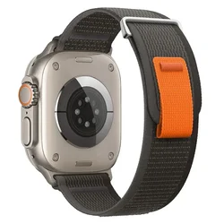Premium Sports Nylon Strap for Smartwatch - Comfortable and Durable Wristband (17 Grey orange black)