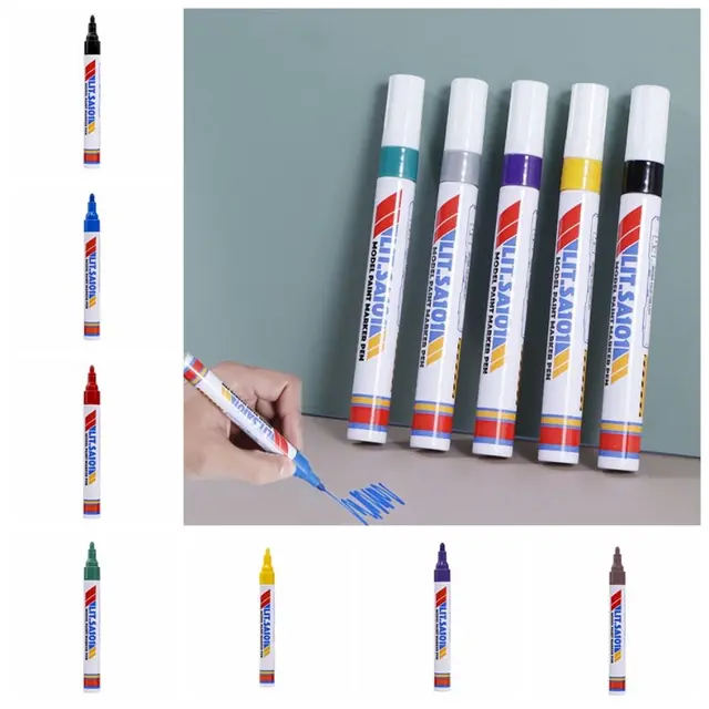 Colorful Marker Pen Stone Markers Waterproof Permanent Paint Marker Oil Based Tire Tread Stroke Drawing Tool Rubber 5