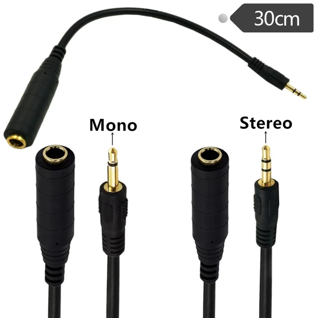 Cable de extensión de Audio, Conector de 6,35mm, hembra a 3,5mm, macho, 3, 5mm