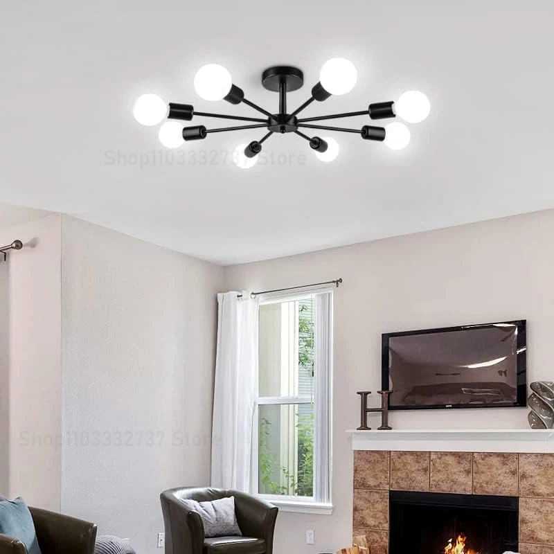 Modern chandelier restaurant living room suspended ceiling light iron E27 home decoration led chandelier ceiling chandelier art lighting fixtures