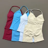 Yoga 2 Pieces Gym Set Women Backless Halter Tops High Waist Seamless Shorts Gym Suit Fitness Sports Bras Sportswear Workout Sets - Image 2