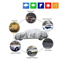 The Four Seasons Fit Full Car Cover Waterproof Dustproof PE Film Coat Aluminum Protective Sunshade UV Ray Reflectioncar Cover 1