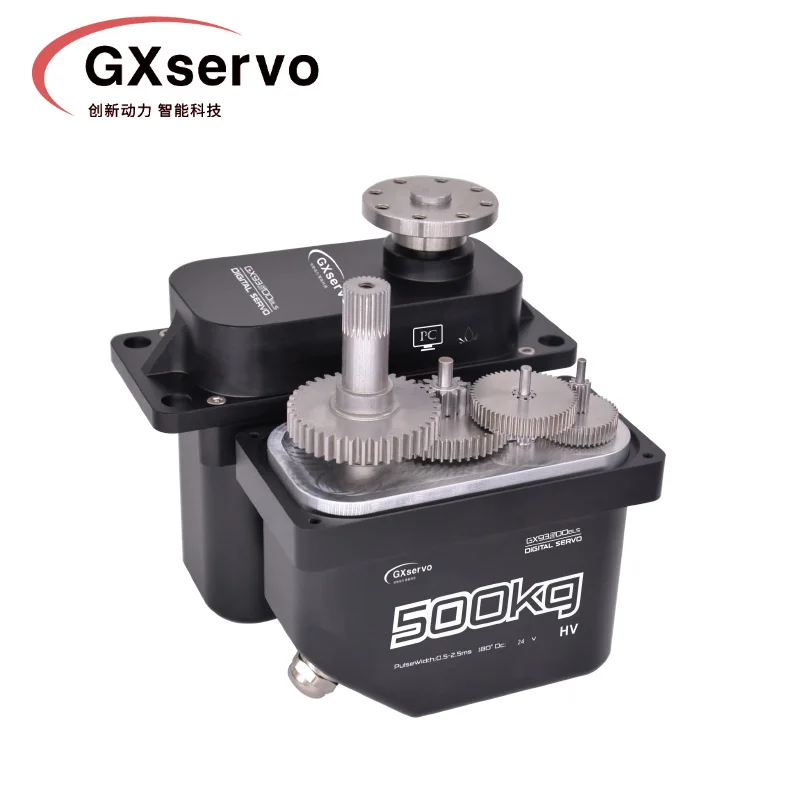 

GXservo 500KG Brushless High Voltage 24V Metal Gear CNC Aluminium Shell Waterproof 1/5 Scale Giant Servos Large Models Motor