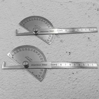1PCS 100mm Stainless Steel 180 Protractor Angle Meter Measuring Ruler Rotary Mechanic Tool Ruler Protractor 2